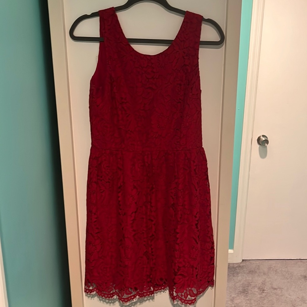 Loft red lace dress Size 4